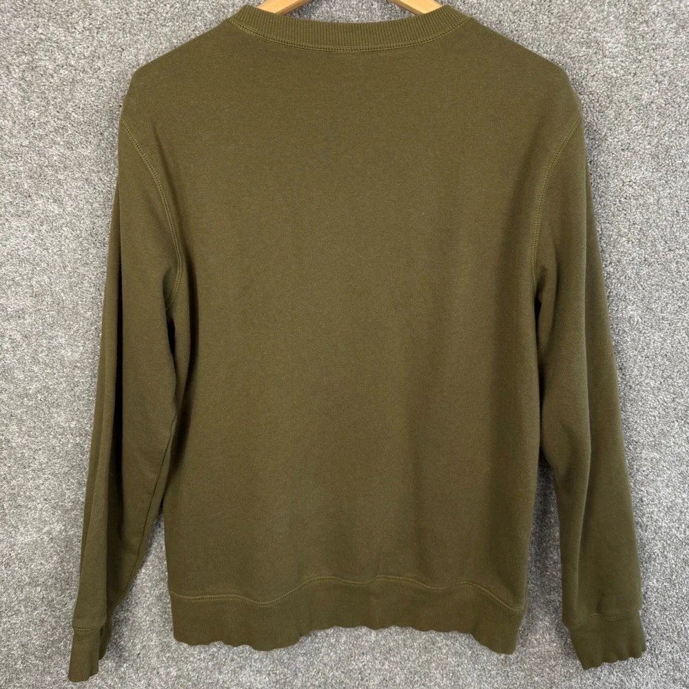 The North Face Mens Heritage Patch Crewneck Sweatshirt Olive Green A55TM Large